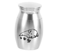 BAZEITFLOW Urne Funéraire en Alliage Métal pour Animaux De Compagnie Couvercle à Visser, Petite Taille Étanche, Urne pour Cendres Chien Chat, Souvenir Commémoratif Domestique