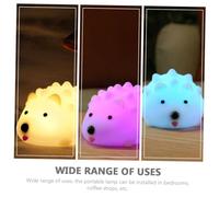 BAZEITFLOW Veilleuse Hérisson Silicone Rechargeable Lampe de Chevet Tactile Rgb USB Télécommande Décorative pour Chambre