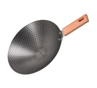 BAZEITFLOW Wok Acier Inoxydable pour Cuisinière à Gaz Poêle Légère Antiadhésive à Fond Rond Petite Sauteuse Polyvalente pour Camping et Cuisine Familiale