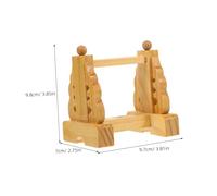 BAZEITFLOW Wooden Mini Flag Holder Stand Trapezoid Table Flagpole Base Solid Wood Desk Flag Display for Home Office Classroom Decor
