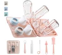 BAZELINE CREATIONS Kit de nettoyage de biberons 7 en 1 : brosse à biberon, brosse à tétine, brosse à paille, distributeur de savon, cuillère, support pour biberons, boîte de rangement - Essentiels de