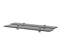 Baziroo Lot de 2 étagères flottantes en verre - Étagère d'exposition de cuisine - Décoration intérieure - Meubles pour salon, chambre ou salle de bain - Design peu encombrant - Noir - 70 x 10 x 0,8 cm