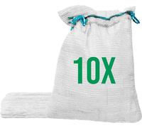 Bazko 10 sacs raschel 42x60cm 15kg | blanc | Sacs en filet avec cordon de serrage Sacs à pommes de terre Sacs à oignons Bois de chauffage Sacs à bois de chauffage