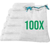 Bazko 100 sacs raschel 35x50cm 5kg | blanc | Sacs en filet avec cordon de serrage Sacs à pommes de terre Sacs à oignons Bois de chauffage Sacs à bois de chauffage