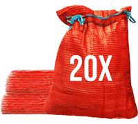 Bazko 20 sacs raschel 35x50cm 5kg | rouge | Sacs en filet avec cordon de serrage Sacs à pommes de terre Sacs à oignons Bois de chauffage Sacs à bois de chauffage