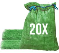 Bazko 20 sacs raschel 42x60cm 15kg | vert | Sacs en filet avec cordon de serrage Sacs à pommes de terre Sacs à oignons Bois de chauffage Sacs à bois de chauffage