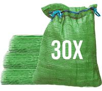 Bazko 30 sacs raschel 42x60cm 15kg | vert | Sacs en filet avec cordon de serrage Sacs à pommes de terre Sacs à oignons Bois de chauffage Sacs à bois de chauffage