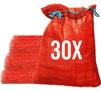 Bazko 30 sacs raschel 50x80cm 30kg | rouge | Sacs en filet avec cordon de serrage Sacs à pommes de terre Sacs à oignons Bois de chauffage Sacs à bois de chauffage