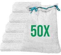 Bazko 50 sacs raschel 42x60cm 15kg | blanc | Sacs en filet avec cordon de serrage Sacs à pommes de terre Sacs à oignons Bois de chauffage Sacs à bois de chauffage
