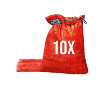 Bazko Lot de 10 sacs Raschel, 50 x 80 cm, 30 kg, rouges, en filet avec cordon de serrage, pour pommes de terre, oignons, filet pour bois de chauffage