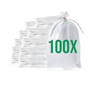 Bazko Lot de 100 Sacs à Gravats | Sac Tissé en PP 40x60 cm | Blanc