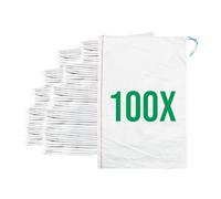 Bazko Lot de 100 Sacs à Gravats | Sac Tissé en PP 50x80 cm | Blanc