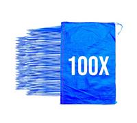 Bazko Lot de 100 Sacs à Gravats | Sac Tissé en PP 50x80 cm | Bleu