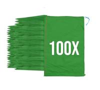 Bazko Lot de 100 Sacs à Gravats | Sac Tissé en PP 50x80 cm | Vert