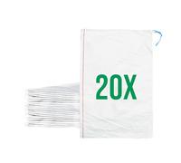 Bazko Lot de 20 Sacs à Gravats | Sac Tissé en PP 50x80 cm | Blanc