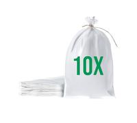 Bazko Lot de 20 sacs de sable pour inondation - À remplir - En tissu polypropylène - 40 x 60 cm - Protection contre l'eau - Blanc - Sac de jardin avec fil à nouer pour une fermeture confortable et
