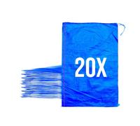 Bazko Lot de 20 sacs de sable pour inondations - Sac en tissu PP - 50 x 80 cm - Protection contre l'eau - Bleu - Sac de jardin avec cordon de serrage pour une fermeture confortable et sûre -