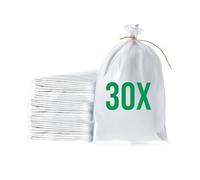 Bazko Lot de 30 Sacs à Gravats | Sac Tissé en PP 50x80 cm | Blanc
