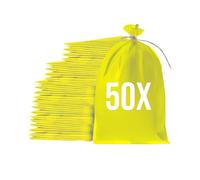 Bazko Lot de 50 Sacs à Gravats | Sac Tissé en PP 50x80 cm | Jaune