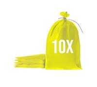 Bazko Lot de 50 sacs de sable pour inondation - À remplir - Sac en tissu PP - 50 x 80 cm - Protection contre l'eau - Jaune - Sac de jardin avec fil à nouer pour une fermeture confortable et sûre -