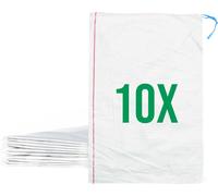 Bazko Sacs à sable vides pour inondations à remplir 10 pièces | 50x80 cm | blanc | Sac en tissu PP | Sac de jardin avec cordon de serrage
