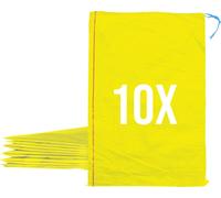 Bazko Sacs à sable vides pour inondations à remplir 10 pièces | 50x80 cm | jaune | Sac en tissu PP | Sac de jardin avec cordon de serrage