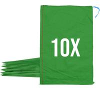 Bazko Sacs à sable vides pour inondations à remplir 10 pièces | 50x80 cm | vert | Sac en tissu PP | Sac de jardin avec cordon de serrage