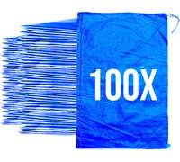 Bazko Sacs à sable vides pour inondations à remplir 100 pièces | 50x80 cm | bleu | Sac tissé PP | Sac de jardin avec cordon de serrage