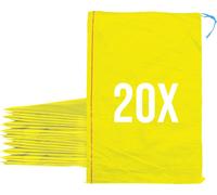 Bazko Sacs à sable vides pour inondations à remplir 20 pièces | 50x80 cm | jaune | Sac en tissu PP | Sac de jardin avec cordon de serrage