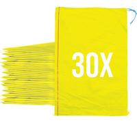 Bazko Sacs à sable vides pour inondations à remplir 30 pièces | 50x80 cm | jaune | Sac en tissu PP | Sac de jardin avec cordon de serrage