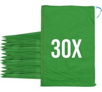 Bazko Sacs à sable vides pour inondations à remplir 30 pièces | 50x80 cm | vert | Sac en tissu PP | Sac de jardin avec cordon de serrage