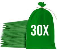 Bazko Sacs à sable vides pour inondations à remplir 30 pièces | Sac en tissu PP 50x80 cm | Sac à sable de protection contre l'eau vert | Sac de jardin avec ficelle d'attache