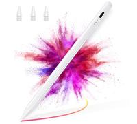 BAZO Stylet Compatible avec Apple iPad - 2018-2025 Pencil iPad 11 A16/10/9/8/7/6,Pro M4 13"/12.9"/11",Air 3/4/5/M2/M3,Mini 5/6,Rejet de Paume,Sensibilité à l'inclinaison,20h d‘autonomie (Blanc Pur)