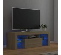 BAZZI Armoire TV LED - 120 cm - Meuble TV bas - 120 cm - 120 cm - Meuble TV - Meuble TV - Buffet pour salon - Chêne - 120 x 35 x 40 cm