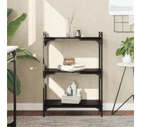 BAZZI Bibliothèque noire : étagère sur pied à 3 étagères, idéale comme étagère de rangement ou de cuisine, dimensions : 60 x 30 x 86 cm