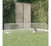 BAZZI Cage, Cages pour lapins, Cage de lapin, Cage pour lapins, Maison pour lapins, Lapin avec 2 panneaux 220 x 110 x 55 cm Fer galvanisé
