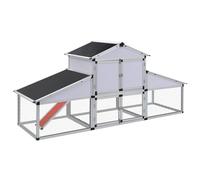 BAZZI Cage, poulailler pour poules d'extérieur, clôture pour poules, cage pour poules, poulailler avec rampes et maison de nidification en aluminium