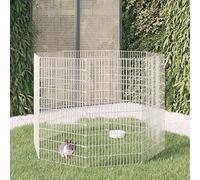 BAZZI Clapier à lapin avec 8 panneaux, enclos pour lapins et cochons d'Inde, 54 x 100 cm, maison pour lapins, petits animaux, cage à hamster, en fer galvanisé, enclos en métal