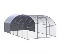 BAZZI Clôture de poules extérieure, maison pour chiens d'extérieur, boîte pour chiens extérieurs, poulailler, pour poules d'extérieur, avec toit, clôture pour poules, en acier galvanisé, 3 x 6 x 2 m