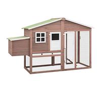 BAZZI Poulailler avec nichoir XXL - En bois - Pour le jardin - 191 x 67 x 117 cm