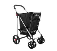 Chariot de Course Rolser Basket MF 4 Grandes Roues 2 Pivotantes Pliante - Noir