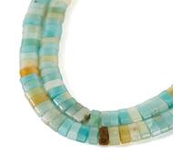 BB Beadthoven 1 fil Amazonite Tila Perles en pierres naturelles en forme de graine carrée à 2 trous - Perles porteuses pour bracelets multi-fils, colliers, fabrication de bijoux, 150 pièces