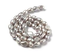 BB Beadthoven Lot de 48 perles de culture d'eau douce naturelles en forme de riz gris en perles d'eau douce baroques pour la fabrication de bijoux artisanaux, Trou : 0,5 mm