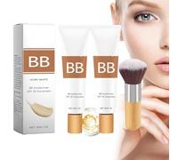 Bb Blur Tinted Moisturizer Spf 30, Bb Cream Tinted Moisturizer, Smooths Moisturizing Coverage Foundation Cream with Brush, Full Coverage, Oil-Free, Light, Hydrates (2PCS-Ivory)