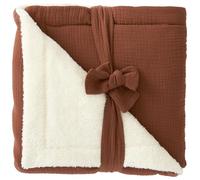 BB&Co Couverture Peluche Toffee - Ultra Douce et ouatinée pour Un Confort Optimal - Idéale dès la Naissance - Verso en Double Gaze de Coton - Parfaite pour l’Hiver