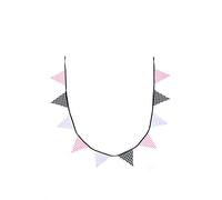 Bb&Co Guirlande Fanions en Coton Corail/Noir/Gris