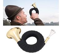 Bb Cor de chasse, en laiton et polyuréthane, mini, léger, portable, avec sac de rangement, chiffon propre et support clairon cor de chasse cor de chasse sac de cor de chasse