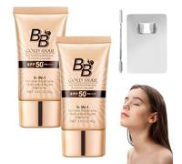 Bb Cream SPF 50 Crème de jour teintée avec indice de protection solaire Teinte uniforme de la peau, s'adapte naturellement avec la palette d'anneaux et le bâton, respirante et légère, couleur