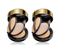 BB Crème Air Cushion, Base Éclat Noir Or Rose - Longue tenue et sans décoloration, Fond de Teint Coussin Éclat Naturel, Unifie le Teint,Couvre les Imperfections pour un Look Sublime (2pcs Natural)