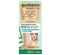 GARNIER Skin Active - BB Crème - Soin Perfecteur Tout-En-1 - Unifie, Matifie & Hydrate - FPS 25 - Acide Hyaluronique & Aloe Vera - Vegan & Cruelty Free - Peaux Mixtes à Grasses - Teinte Medium - 50 ml